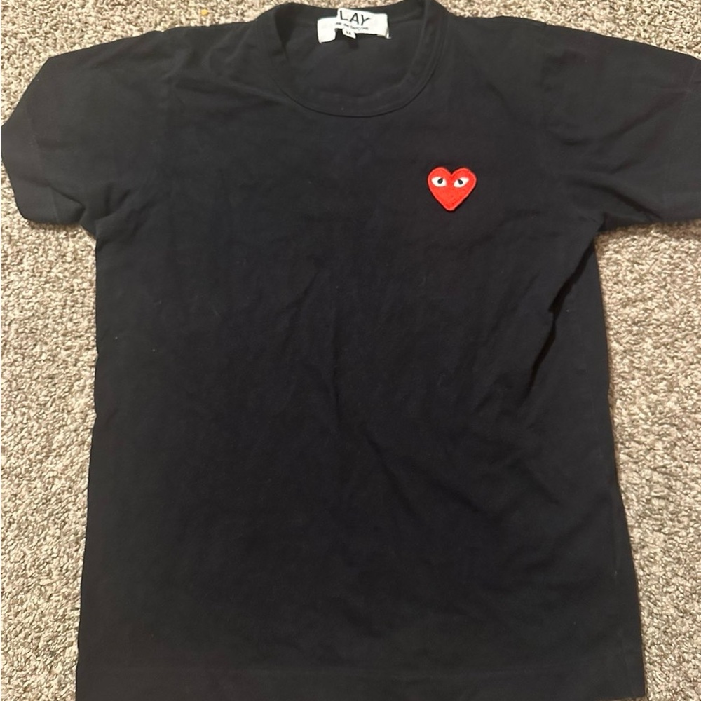 PLAYBOY Black Tee with Red Heart Patch